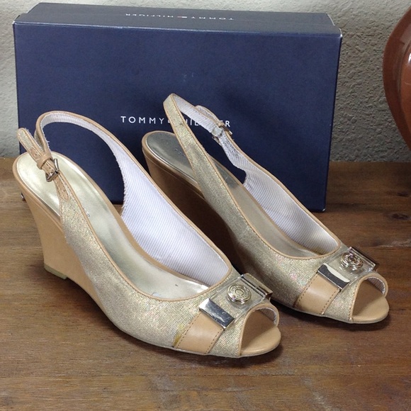 tommy hilfiger slingback wedges